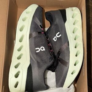 On Running Charcoal and Mint Sneakers